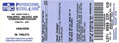 Image Of Enalapril Maleate &amp; Hctz Package Label For 10 mg/25 mg (Package Label For 10mg 25mg Tablets)